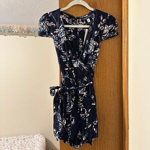 NWT Floral Navy Blue Romper